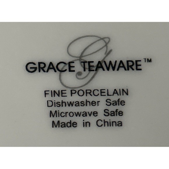 Set of 4 Grace's Teaware Pink Floral Design 8" Salad Dessert Plates New Cottage - Picture 4 of 4